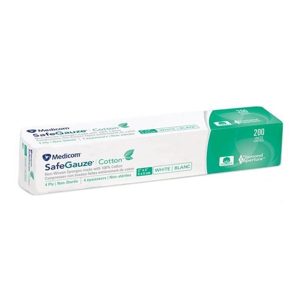 Medicom 4822 SafeGauze Cotton Non-Woven Sponge Non-Sterile 2″ X 2″ 4-Ply 4000/Pk