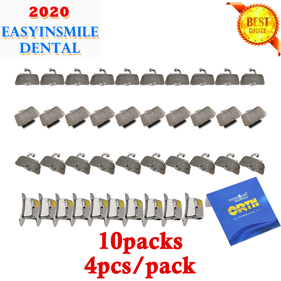 40Pcs Dental Bondable Buccal Molar Tube Non-convertible For Orthodontic Brackets