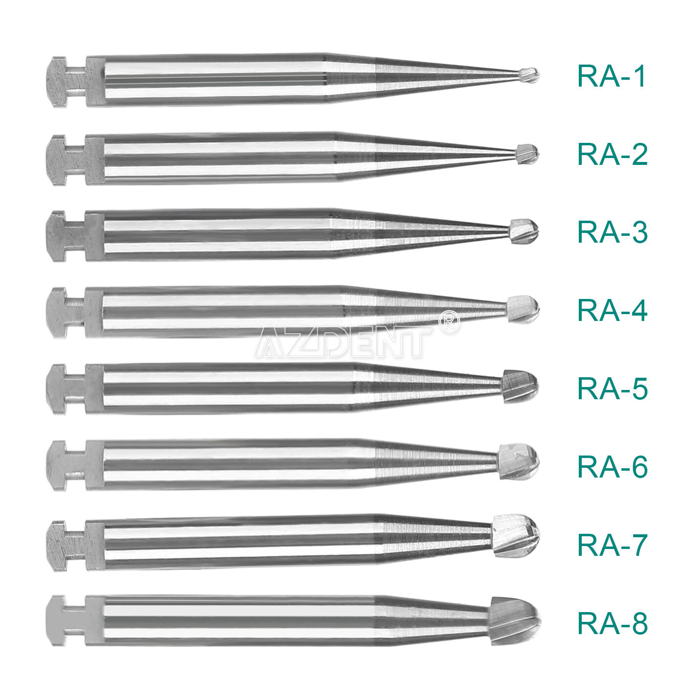 AZDENT Dental FG Burs High Speed Handpiece Round Tungsten Carbide Tungsten Steel