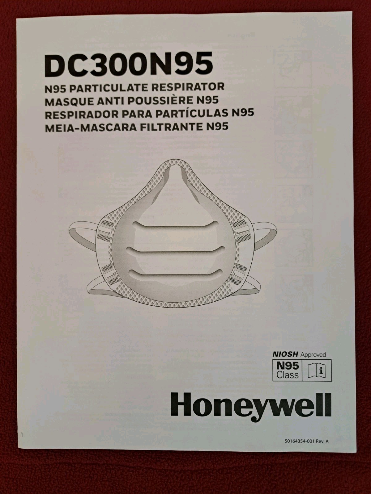 Honeywell NIOSH N95 Face Masks Pack of 20 Particulate Respirators DC300N95B NEW