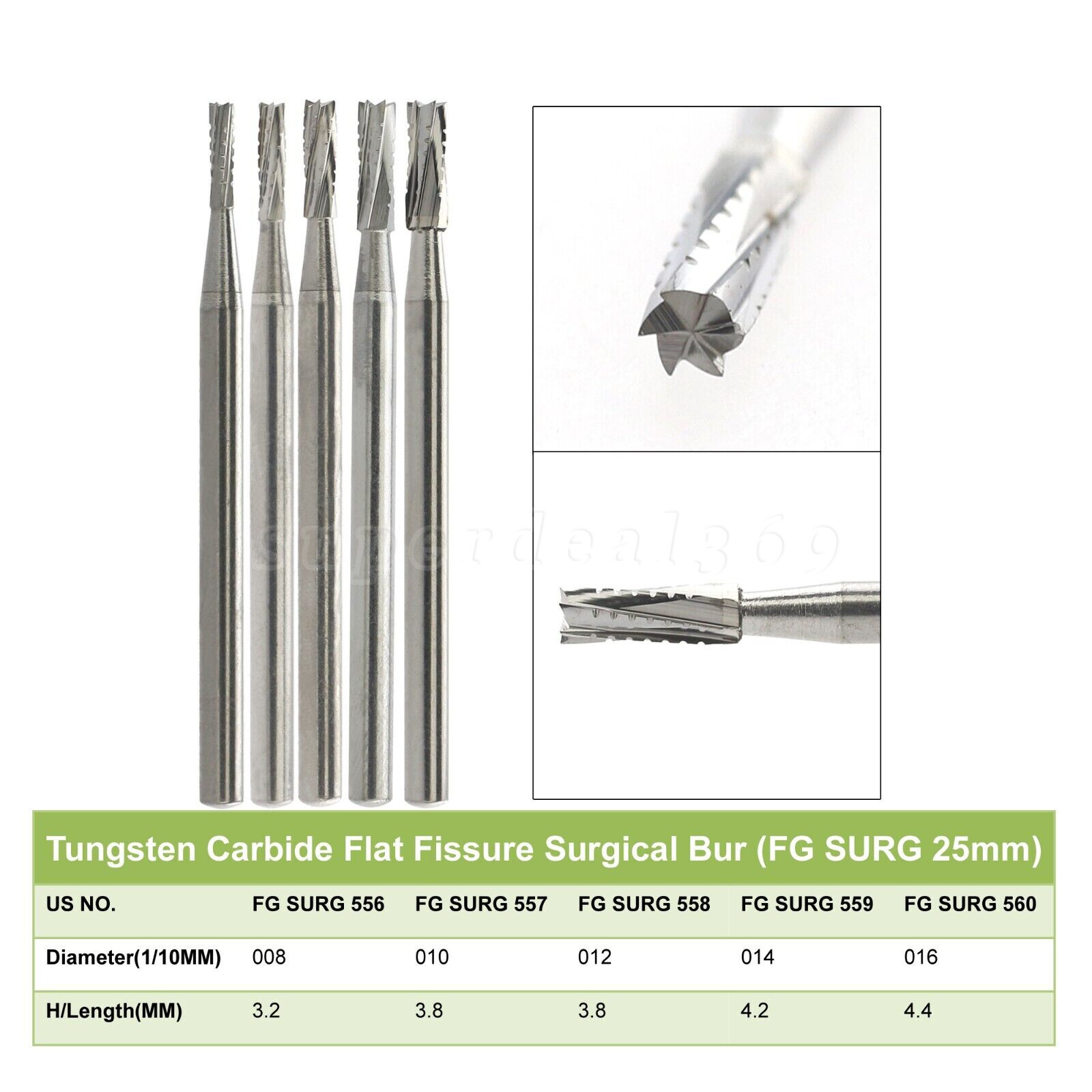 Dental Surgical Length Bur 19mm 25mm Tungsten Carbide FG SURG Burs Midwest SA