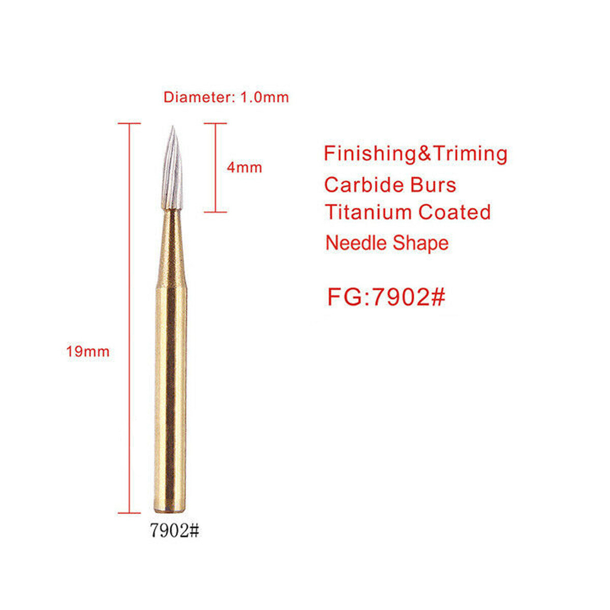 Dental Trimming&Finishing Gold Burs Carbide Burr 7901/7104/7404/7406/1957