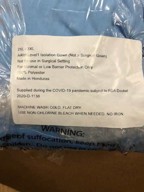 6 NEW AAMI Level1 Isolation Gown Size 2XL-3XL Polyester WASHABLE Blue XX XXXL