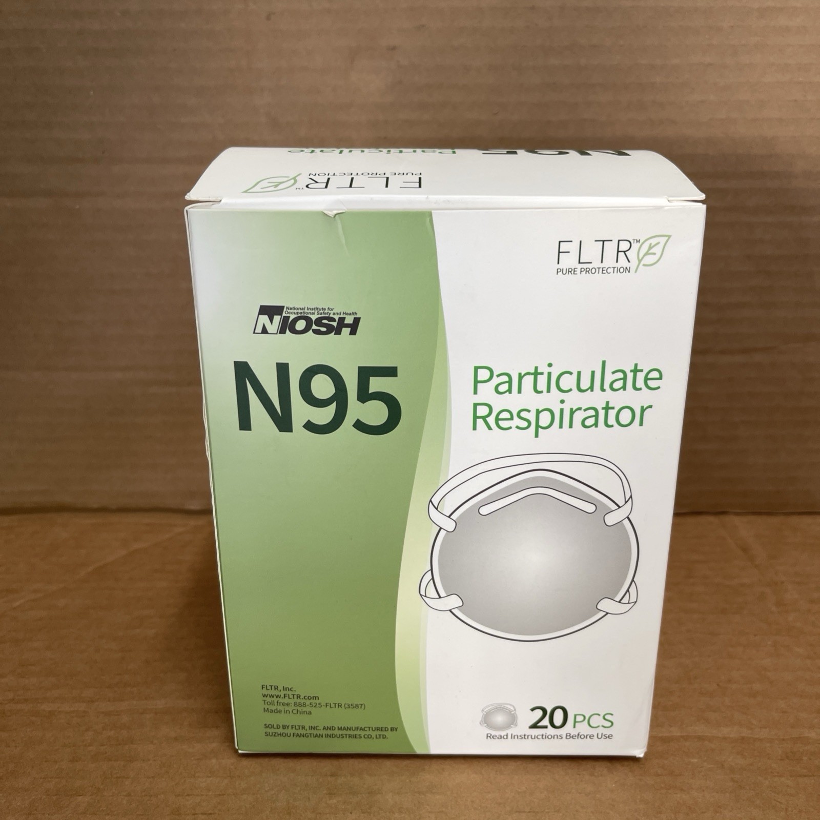 FLTR NIOSH Certified N95 Respirator Face Mask 20 Pack
