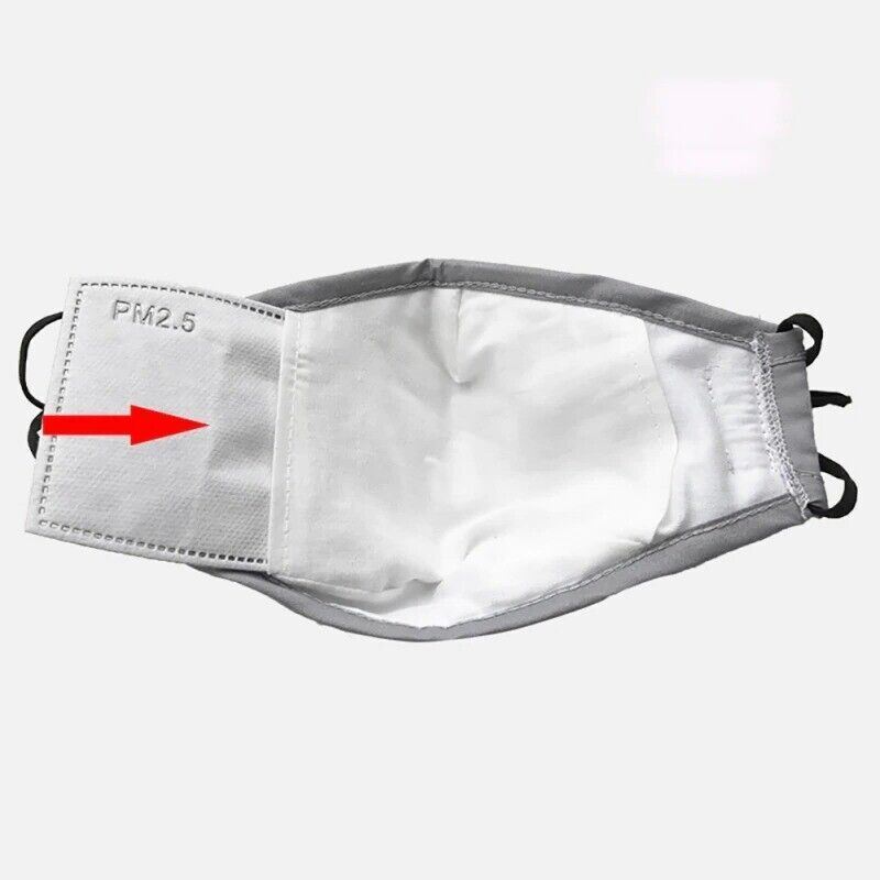 Reusable Mouth Cover Washable Cloth Cotton Face Mask 2 PM 2.5 Carbon Filters