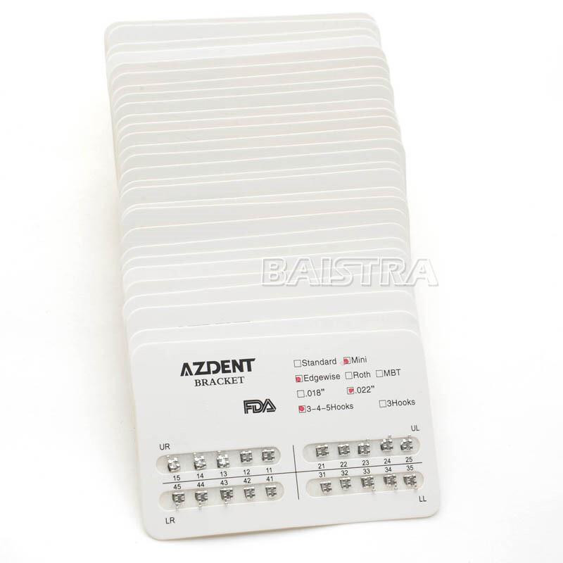 Dental Orthodontic Brackets Brace Standard Mini MBT Roth Slot 018/022 with Hooks