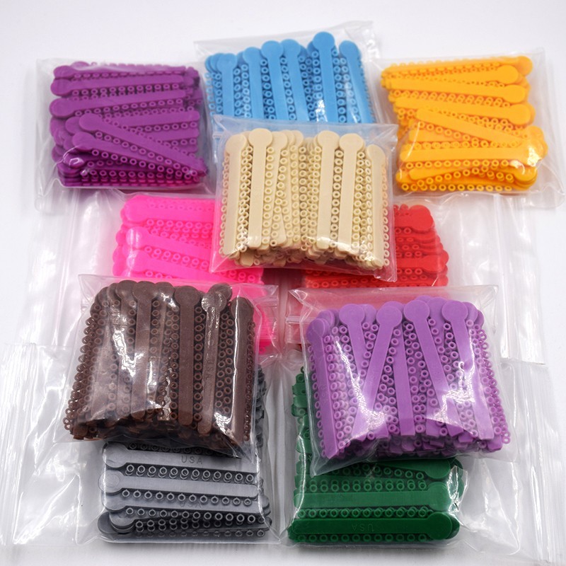 45 Color Dental Elastic Ligature Ties Rubber Power Bands for Orthodontic Braces