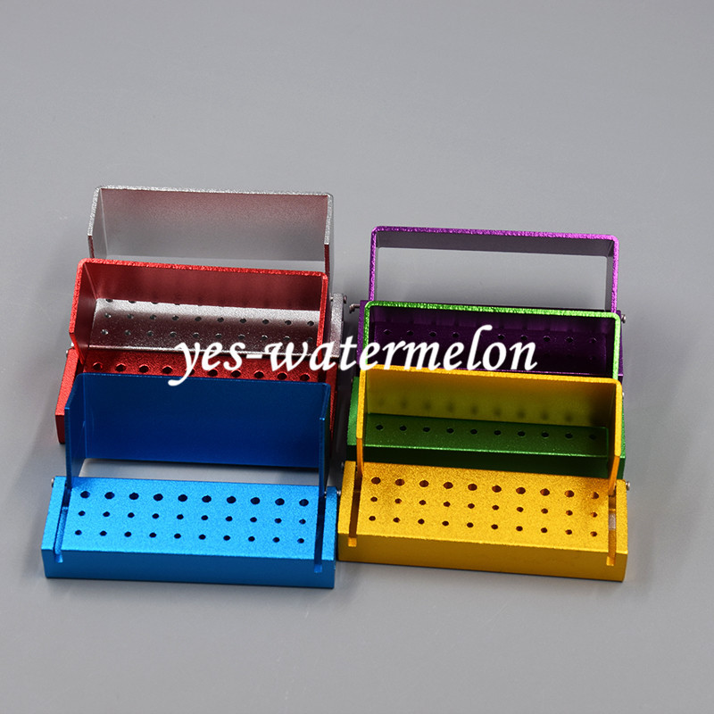 30 Aluminum Dental Bur Burs Holder Block Disinfection Box Autoclave 20+10 Holes