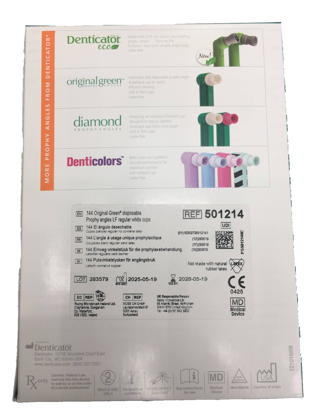 Denticator Original Green Prophy Angle (Firm White cup – 144ct) #501214