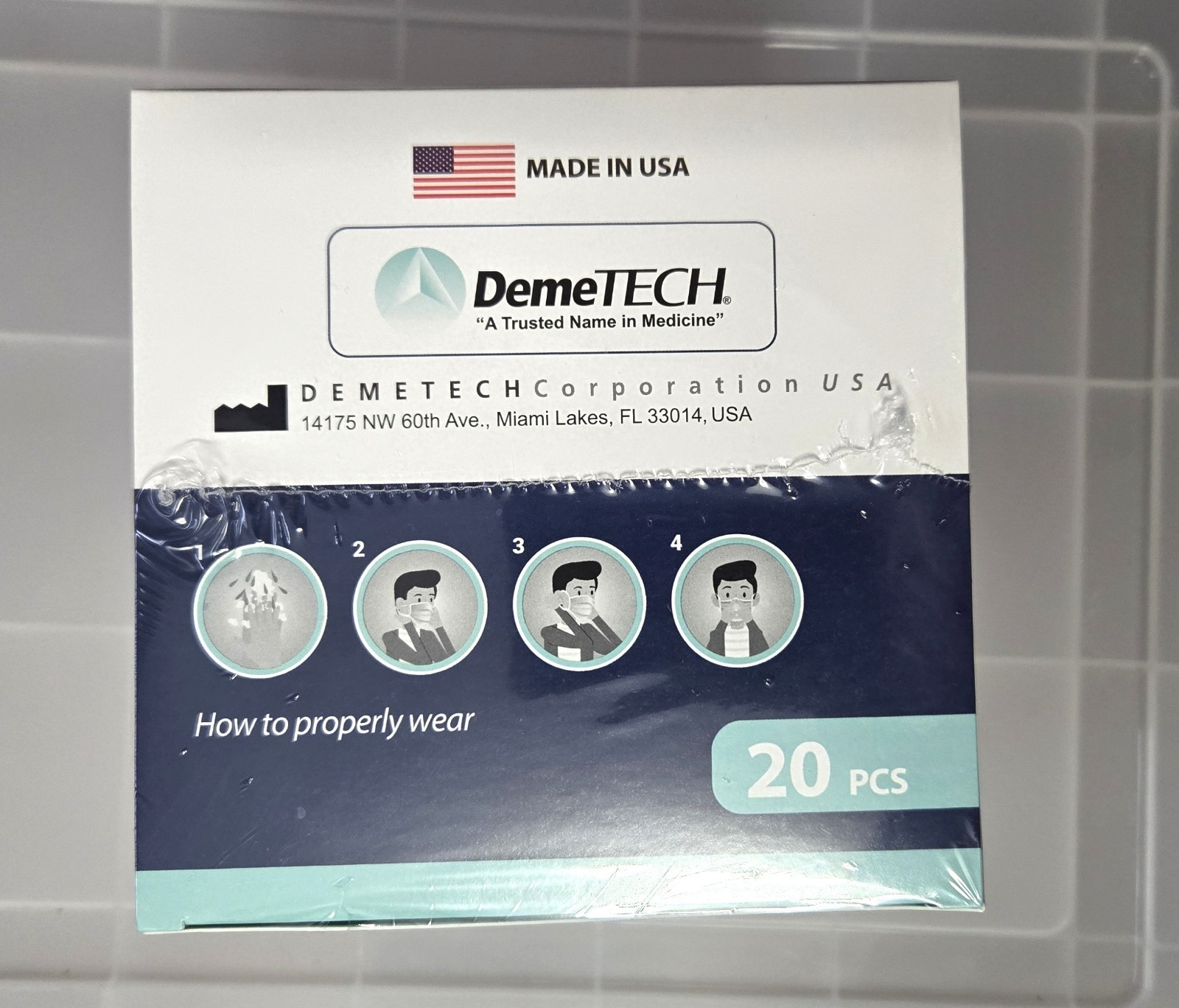N95 Respirator Mask DemeTECH Cup Style DT-N95 20 Pack 05/2026 Made In USA