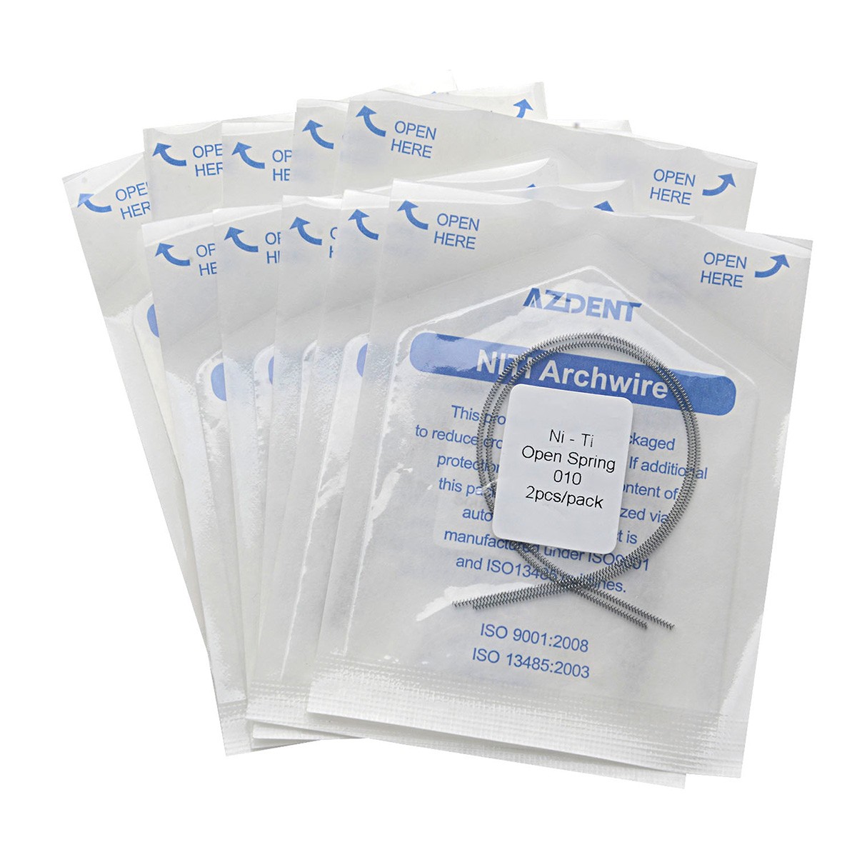 AZDENT Dental Orthodontic NTIT Alloy Open Coil Springs 0.010*180mm/0.012*180mm