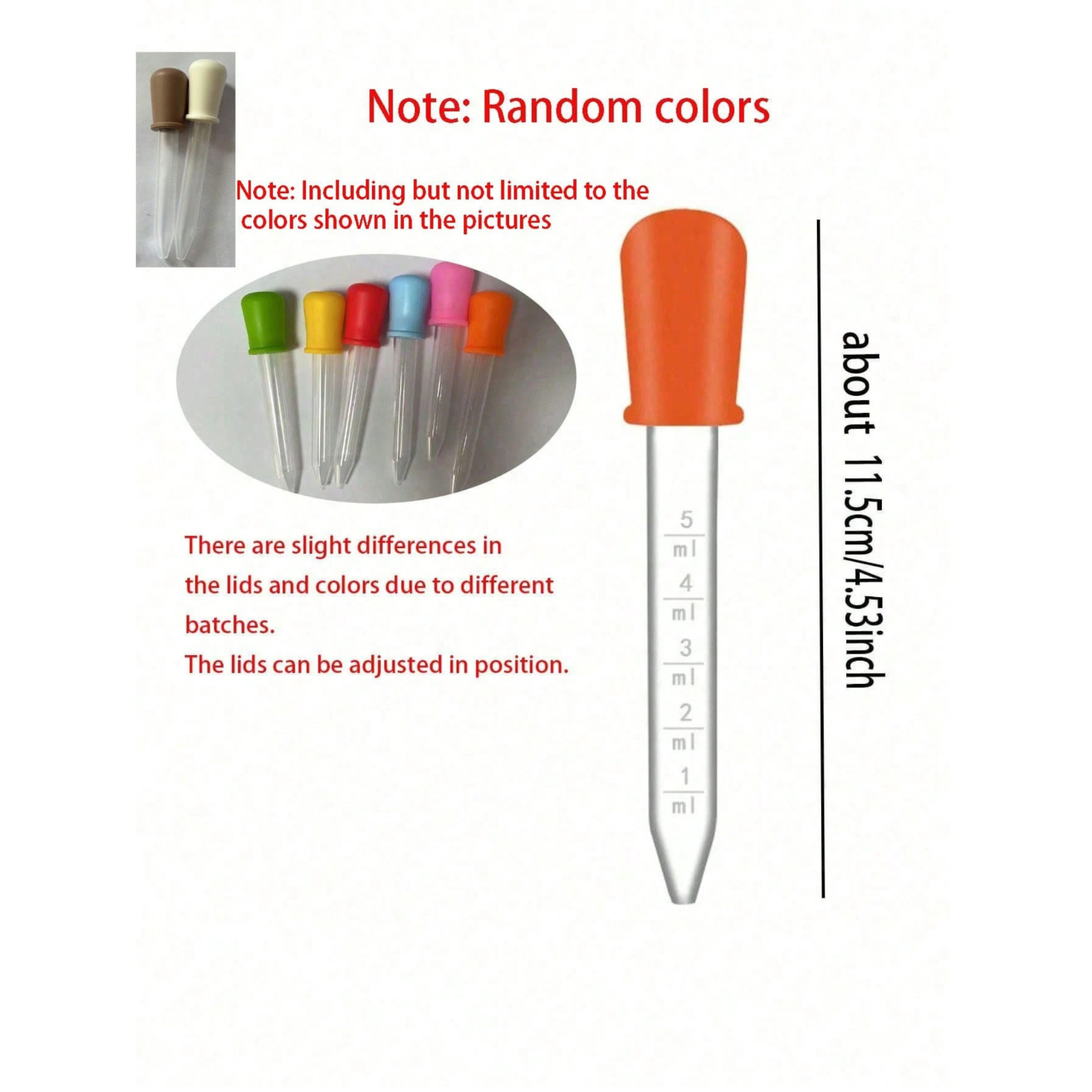 Medicine Dropper Silicone Calibrated Dropper 5ml Silicone Liquid Eye Ear Dropper