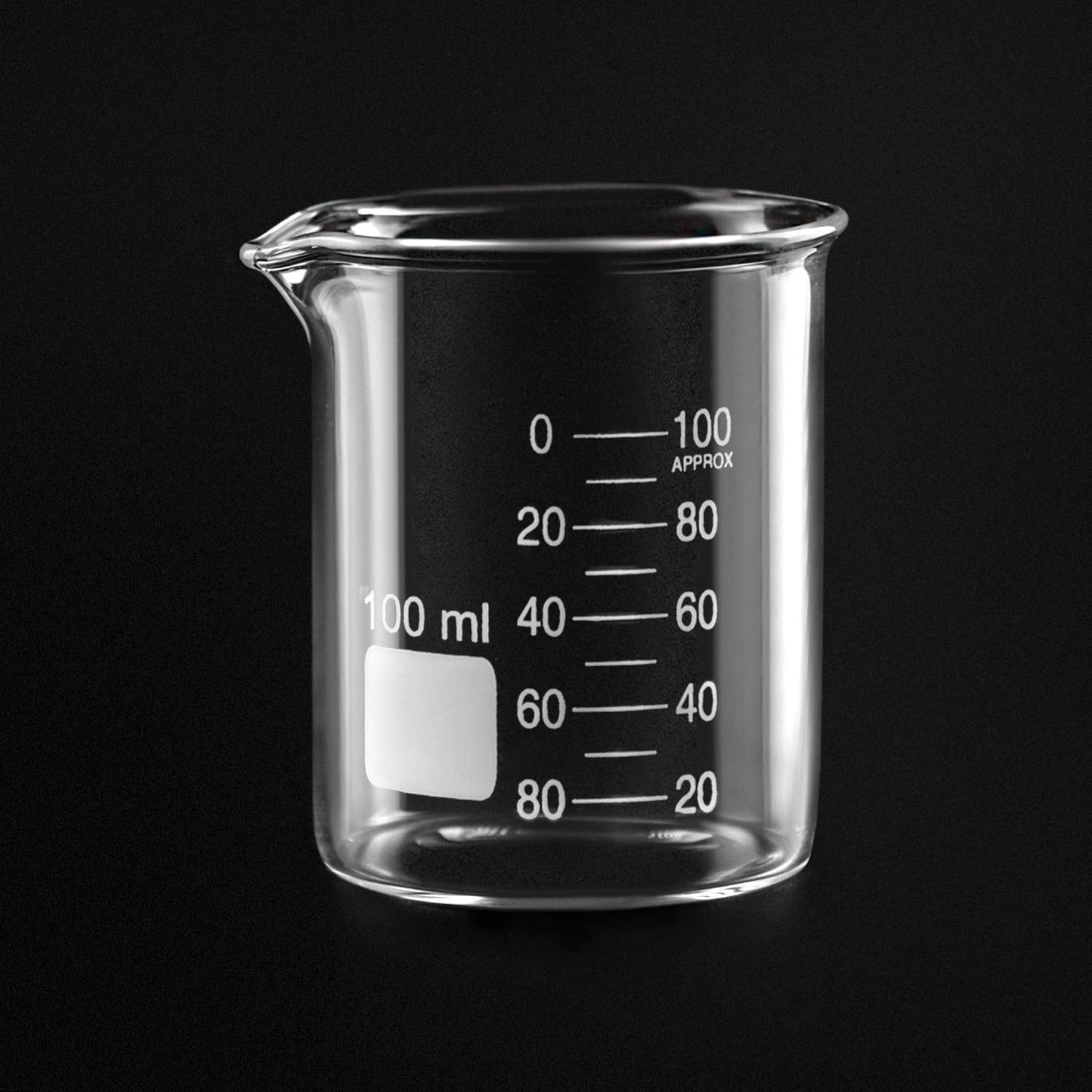 Griffin Low Form Beaker Set 100 mL 3.3 Borosilicate Glass, 6 Pack, Graduated Lab