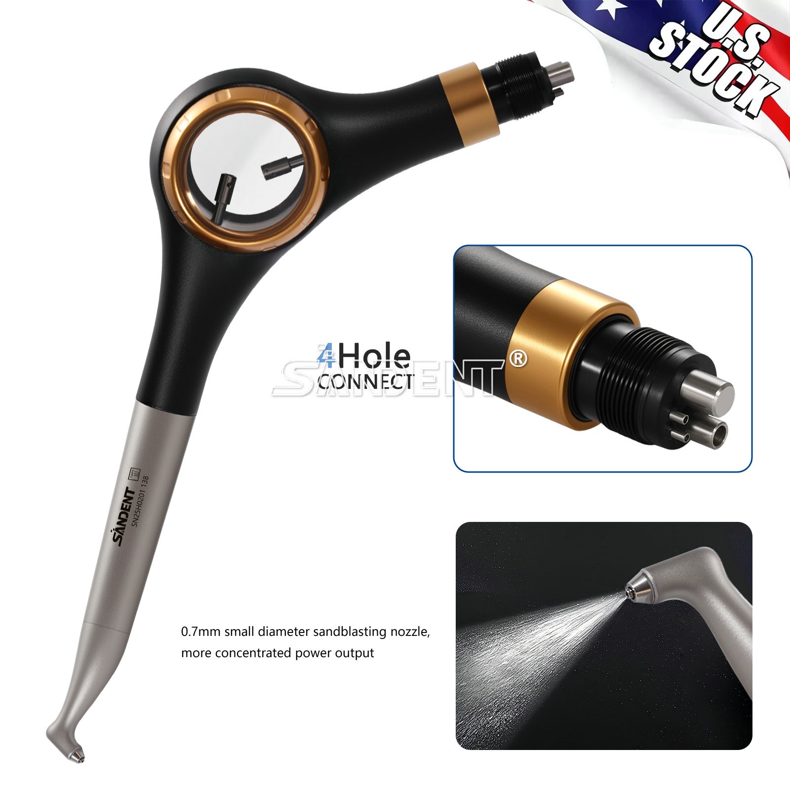 SANDENT Dental Air Polisher Supragingival Handpiece dt