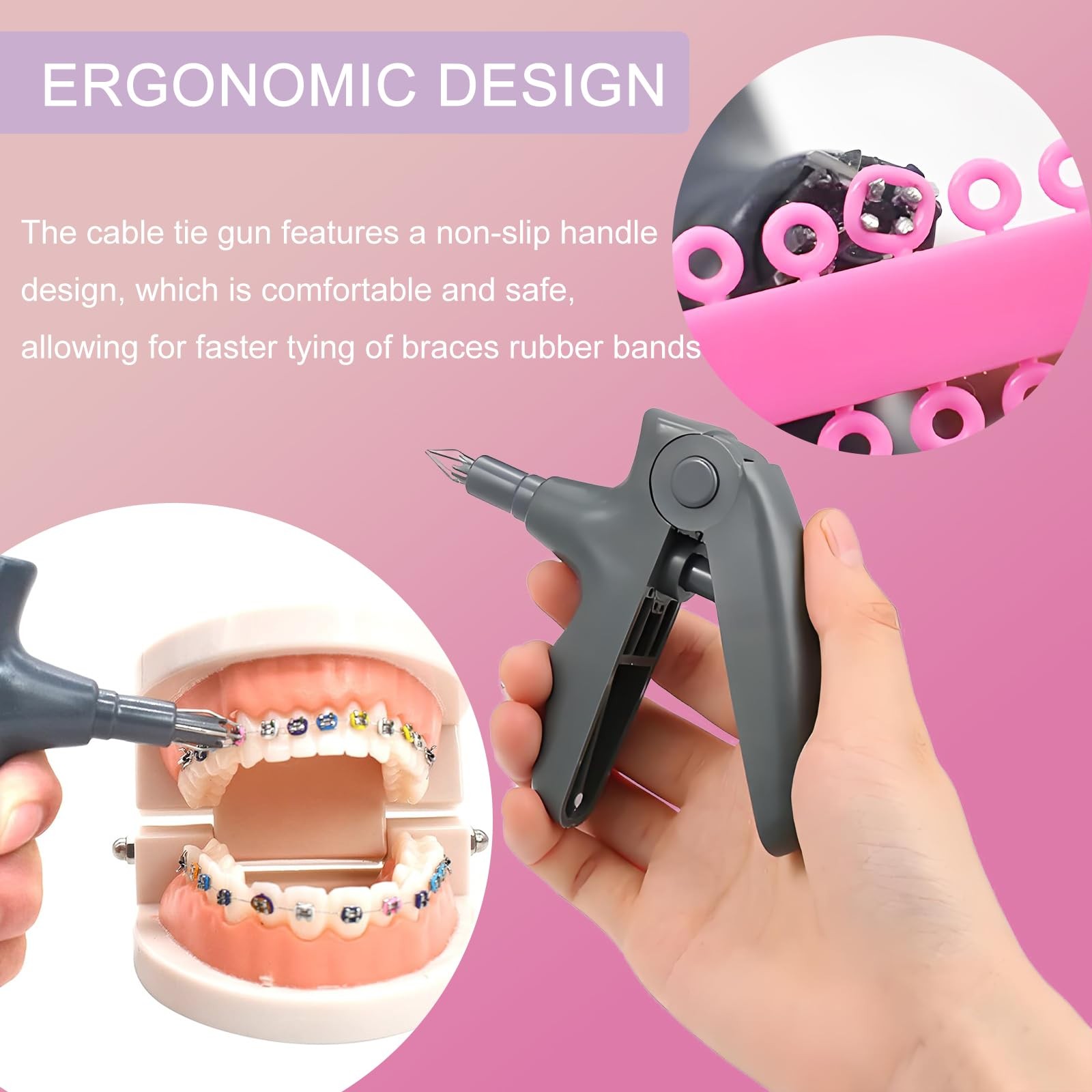 SNAWOP Orthodontic Ligature Ties 1040PCS Multi Color with Gun