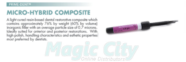 Prime-Dent VLC Light Cure Micro-Hybrid Dental Resin Composite A1 Syringe