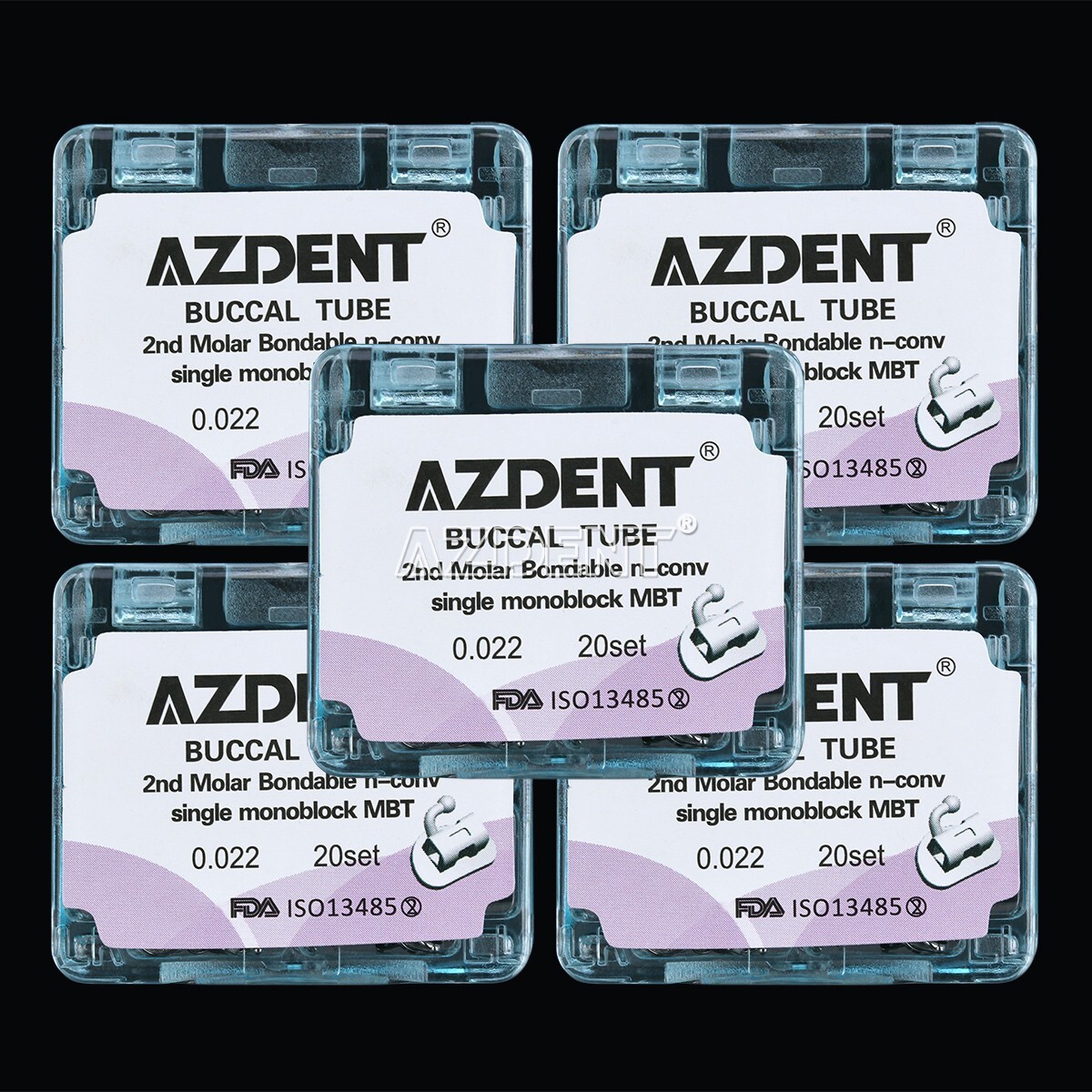 AZDENT Dental Orthodontic Buccal Tubes 1st 2nd Molar Tube Roth MBT 022 Bondable