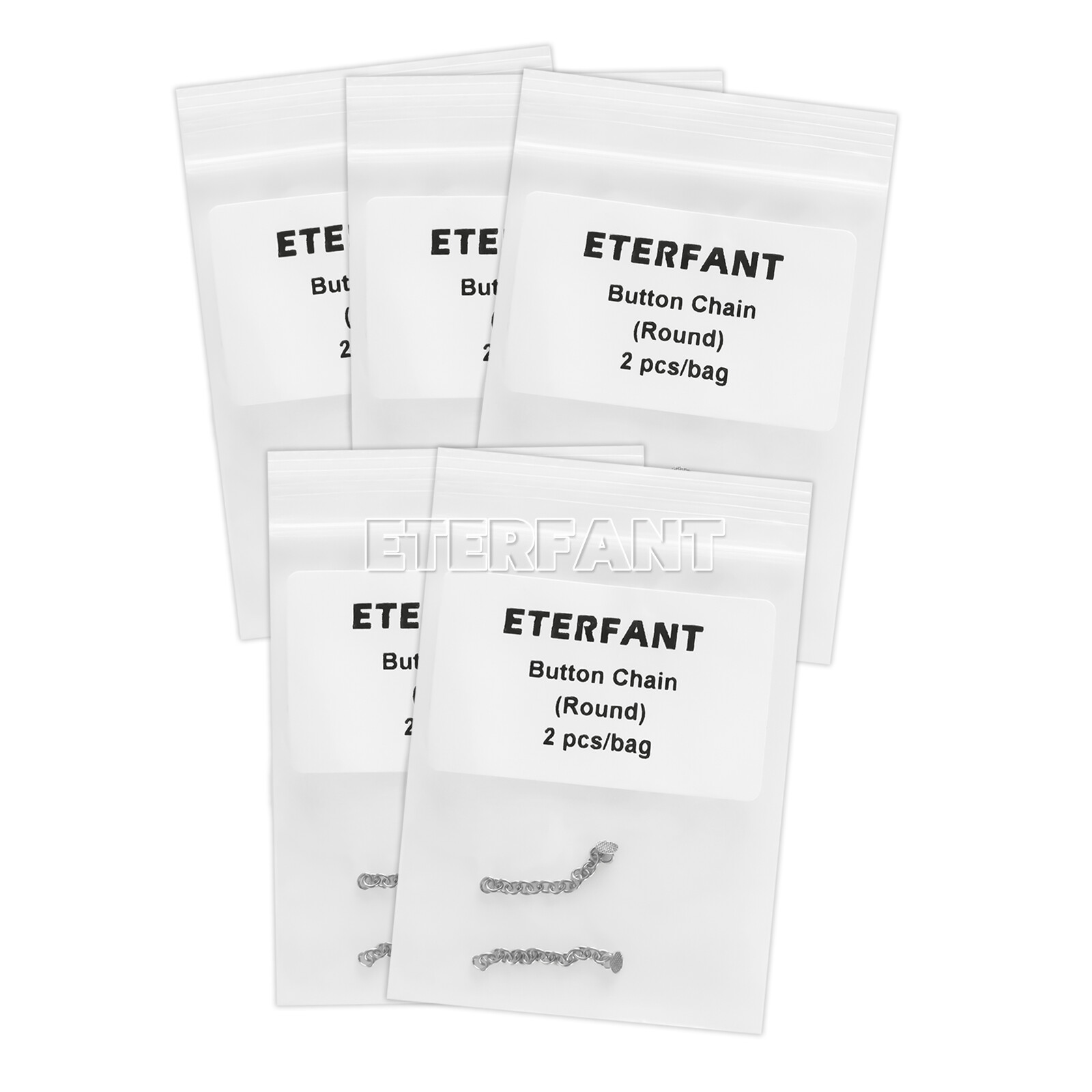 ETERFANT Dental Ortho Lingual Button Traiction Chains Round Plated Silver/Gold