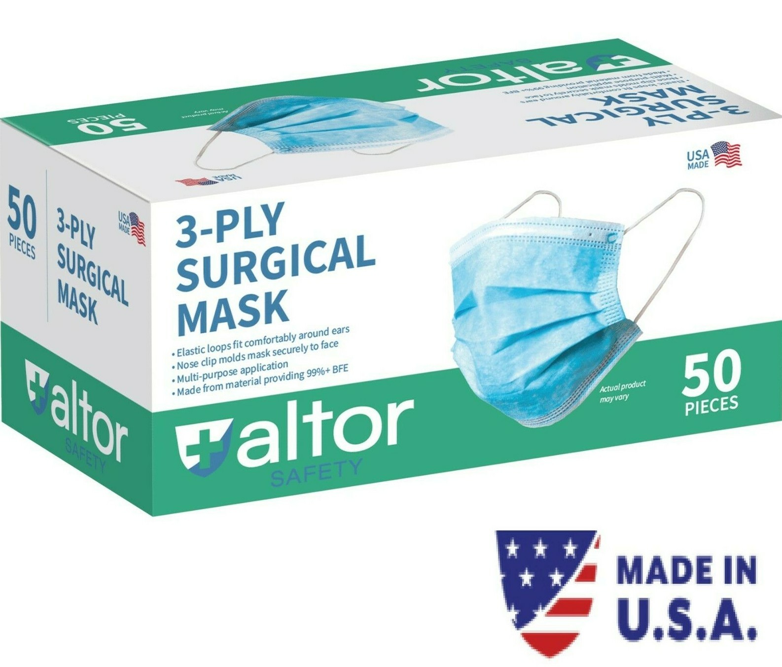 ALTOR 3PLY SURGICAL DISPOSABLE MASKS 99% BFE LEVEL 2 FDA Approved ✅ MADE IN USA