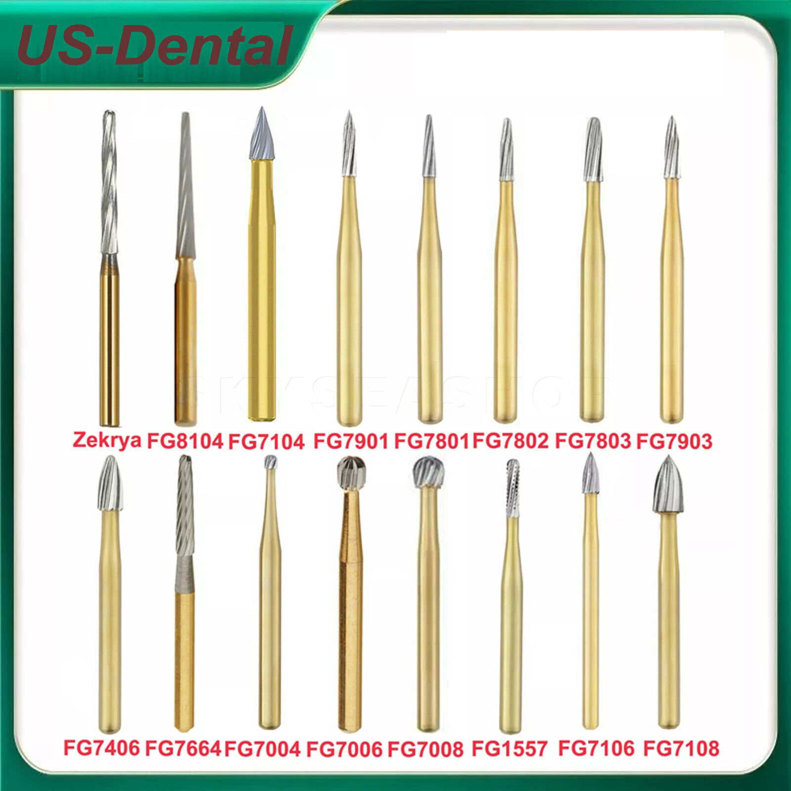 Dental Trimming&Finishing Carbide Burs 7901/7406/7404/1958 / FG Aluminum Oxide