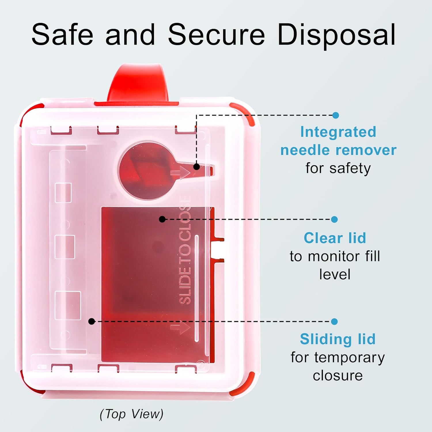 Compact Sharps Container for Home & Travel – Safe Needle Disposal (1 Quart)