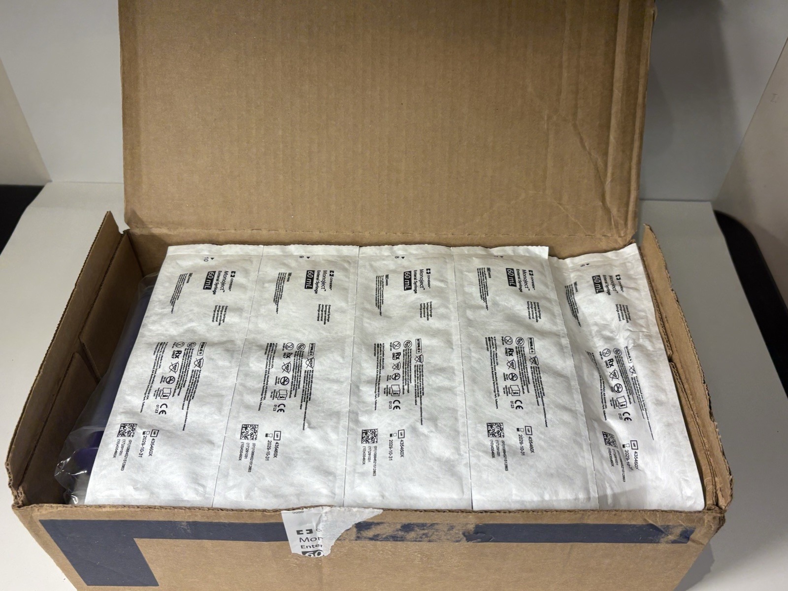 Covidien Monoject 60mL Enteral Syringes ENFit Sterile Box of 30 Exp 2029