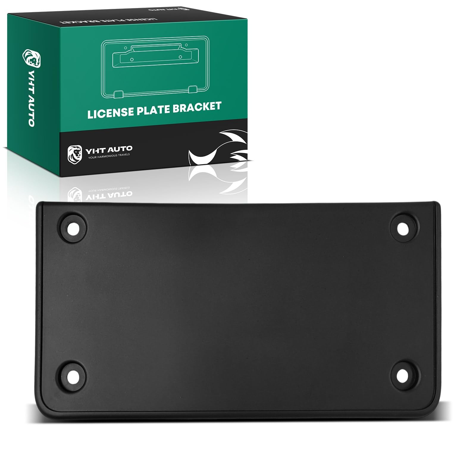 Front License Plate Frame Without Screws No Drill Plastic Black Bumper Bracket