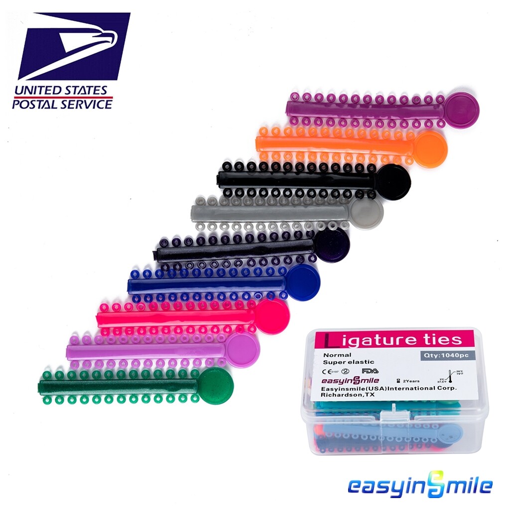 40/pk Dental Orthodontic Elastic Ligature Ties Easyinsmile Rubber Band Assorted