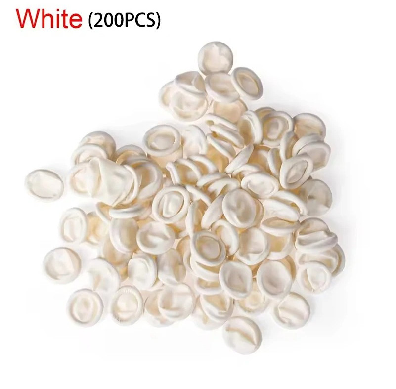 200pcs Multi-Color Disposable Latex Finger Cots Powder-Free Anti-Slip – NEW