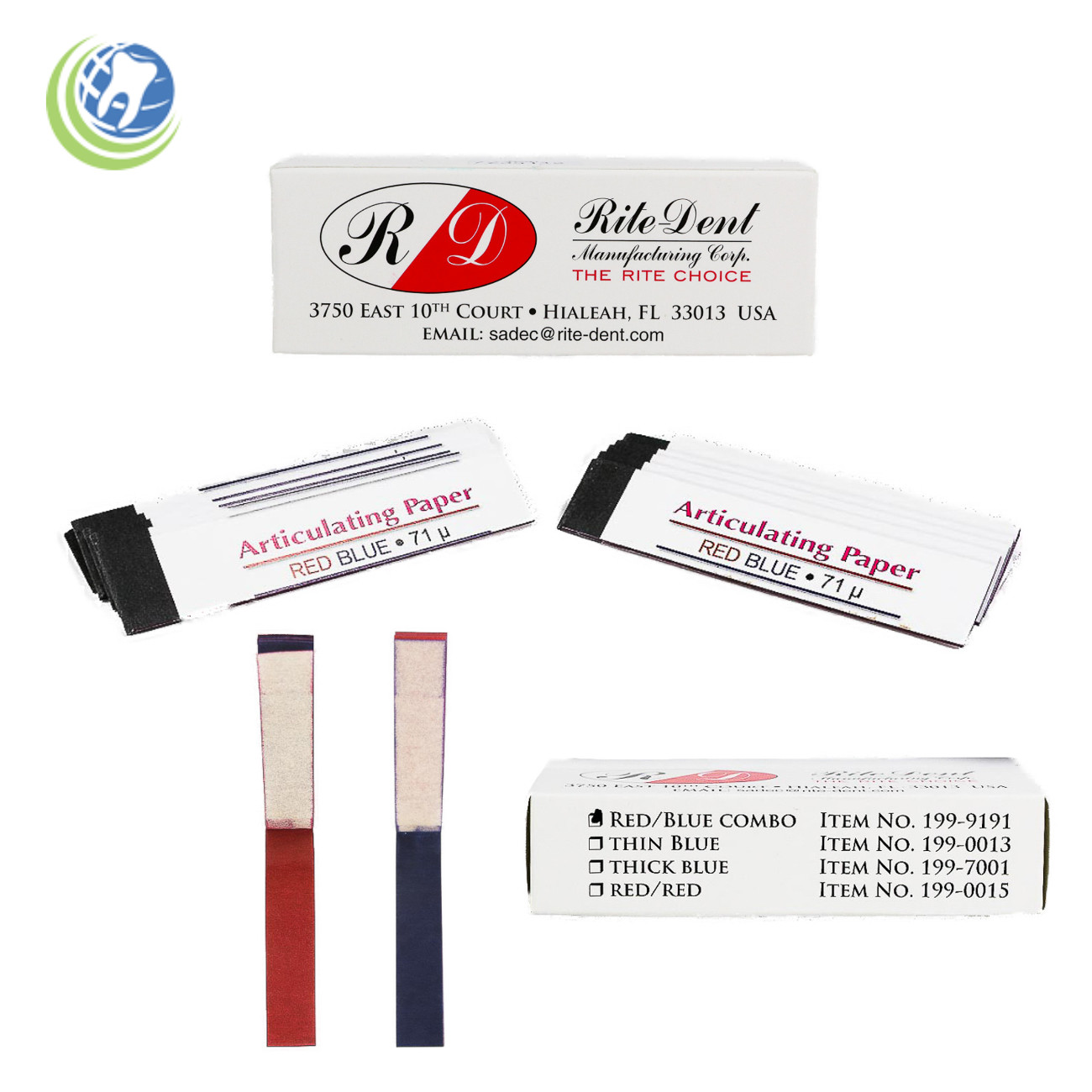 New Dental Articulating Paper Red Blue 12 books/Box (12 sheets/book) #199-9191
