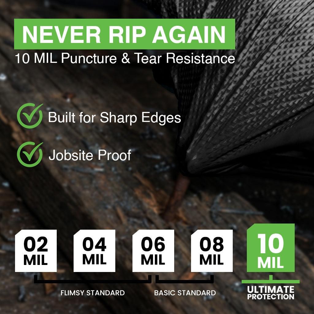 10 Mil Nitrile Non-Sterile Mechanics Gloves | Heavy Duty Disposable | Diamond Te