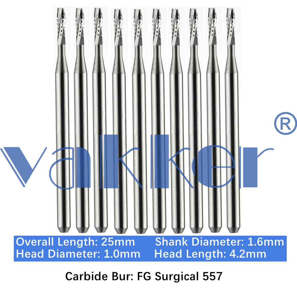 10/Pack Dental Surgical Carbide Burs Latch Type RA SURG Burs Low Speed RA1/4 RA1