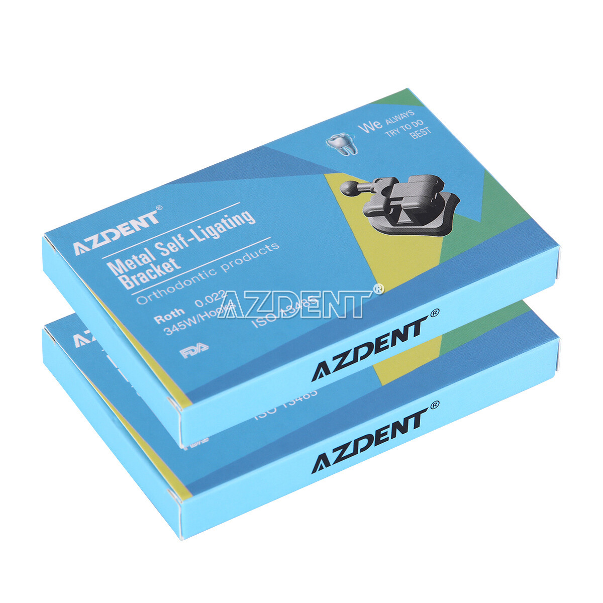 AZDENT Dental Self-Ligating Bracket Buccal Tube MBT Roth 0.022 Hooks 345/Tool