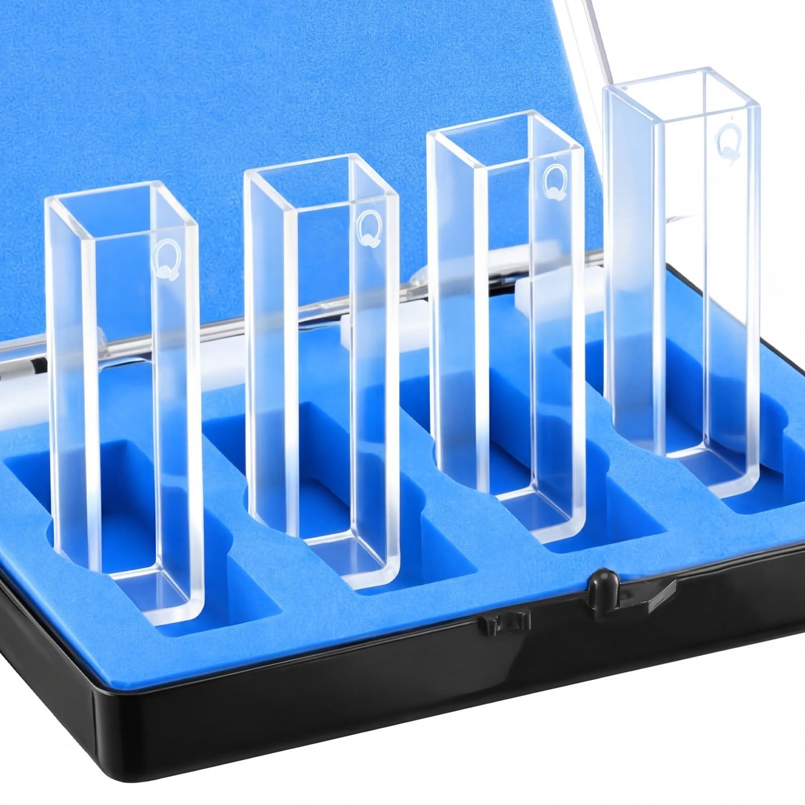 4 Pcs UV Quartz Cuvettes for Spectrometer – 3.5ml, PTFE Cover, 190-2500nm