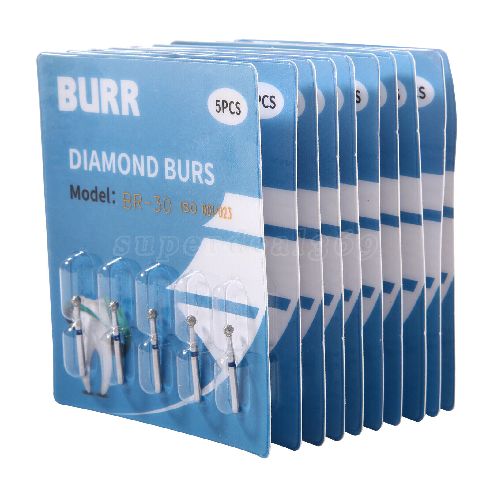 50Pcs Dental Diamond Ball Round Burs FG 1.6mm for High Speed Handpiece BR-30 SA