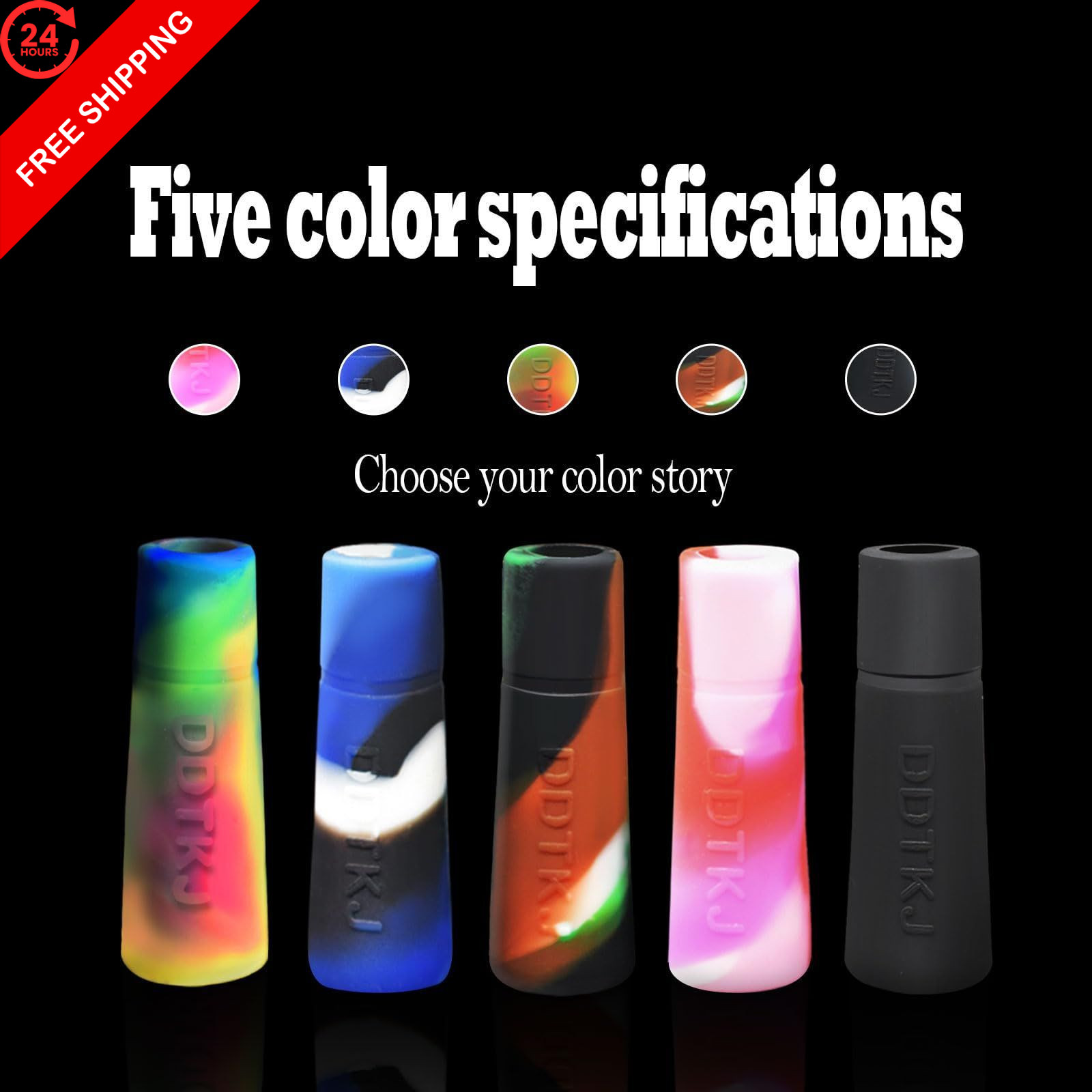 5PCS Colorful Reusable Silicone Filter Tips for Pre One Size, Mix Colors