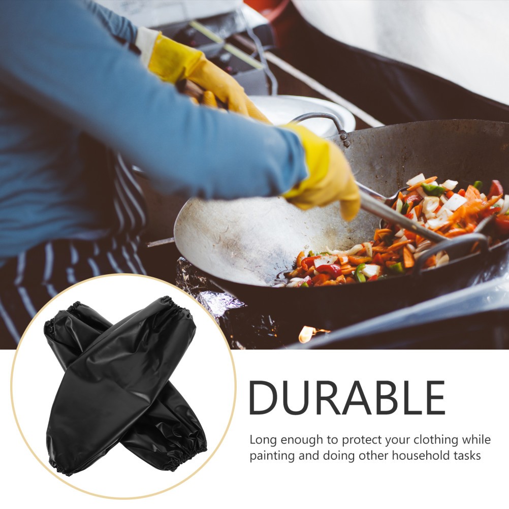 2 Pairs Waterproof PVC Working Sleeves Arm Covers for Kitchen and Home