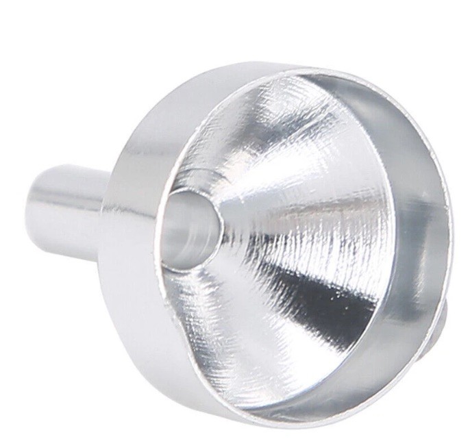1 One Aluminum Perfume Funnel Spice Funnel Mini Silver Powder Tiny Metal Funnel