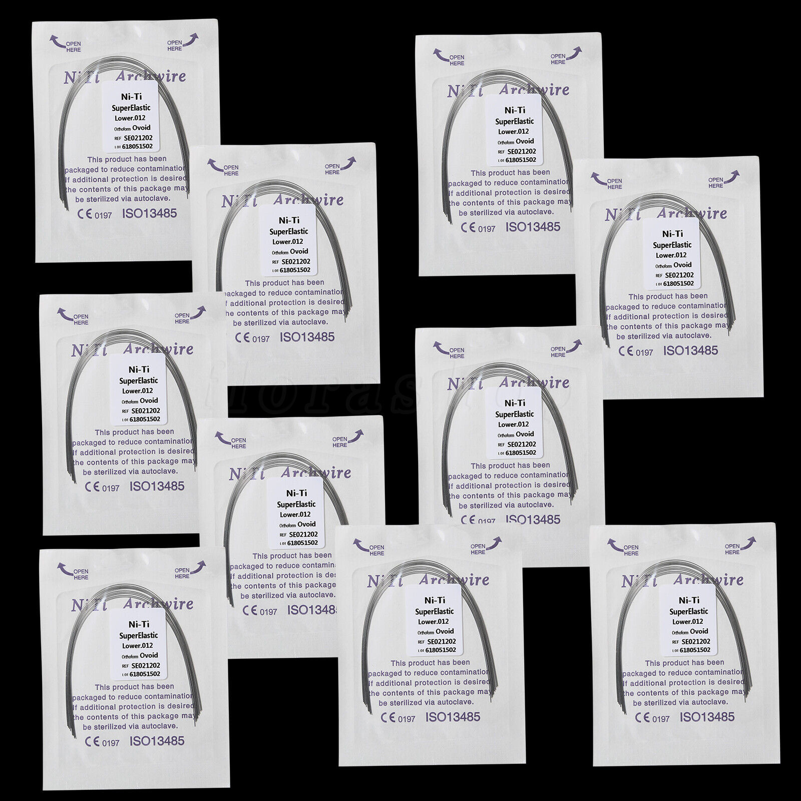 10 packs Arcos de Dental Ortodoncia Redondos Niti Arco de Alambre Su Arch Wire
