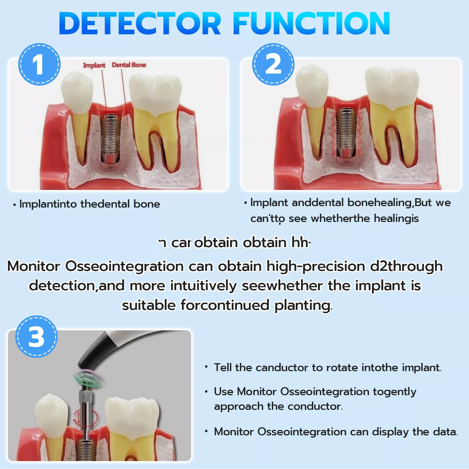 Dental Monitor Osseointegration RFA Inplant Stability Measurement Test Unit ISQ