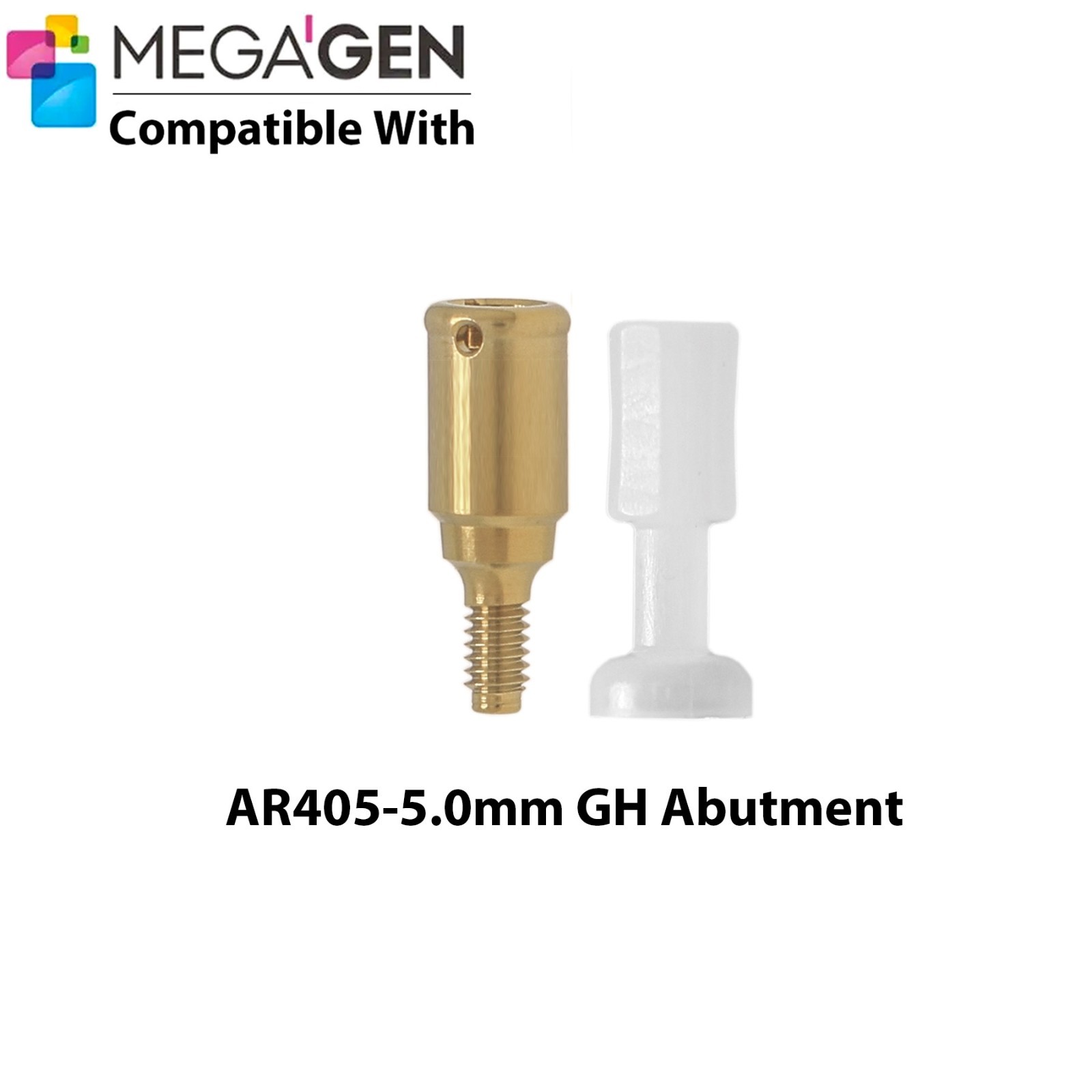 Dental Locator Abutment & Male Cap Compatible MegaGen AnyRidge AR Implant System