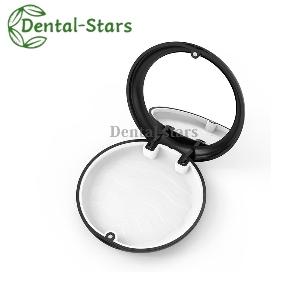 1Pcs Dental Retainer Case With Mirror Denture Storage Box Mouthguard Container