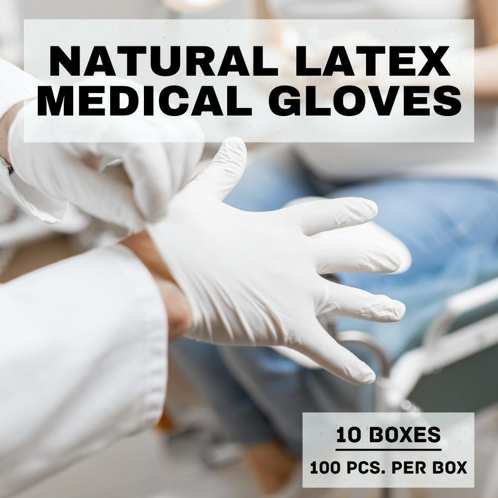 Powder Free Latex Disposable Exam Gloves Large 4.5 Mil Natural Rubber 1000 Qty