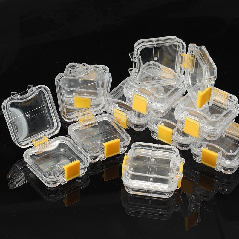 20Pcs Dental Box Jewelry Storage Boxes Hinged Display Clear Membrane Case Small