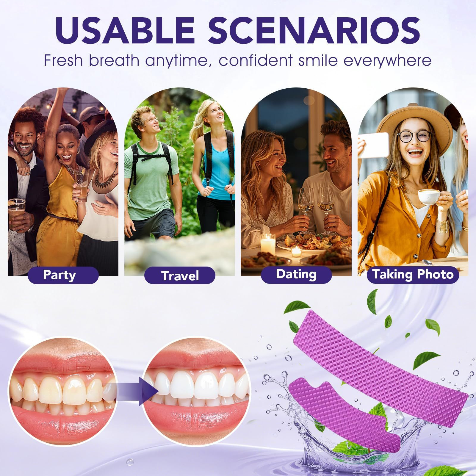 Purple Teeth Whitening Strips 20 Treatments 40 1 Count (Pack of 20),