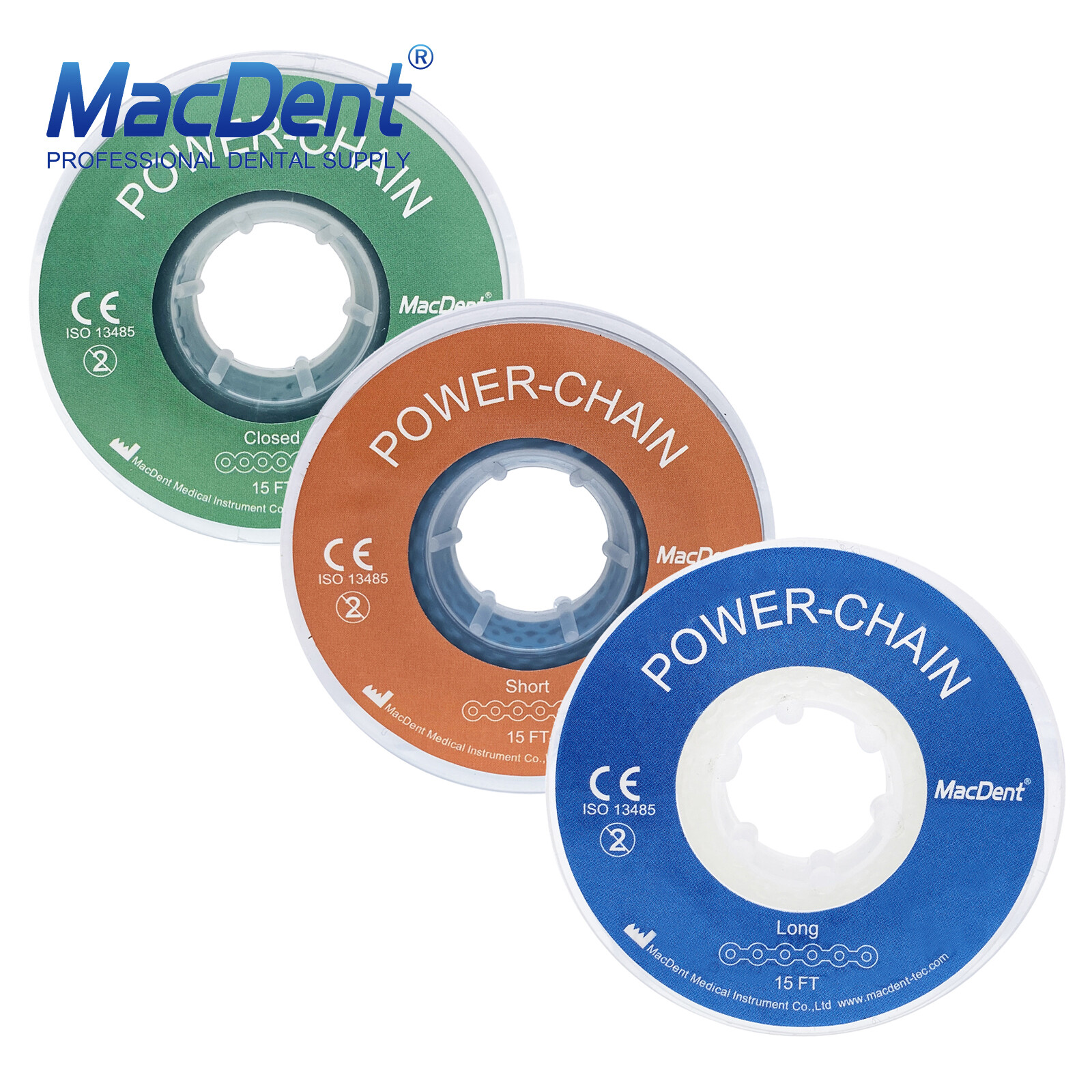 Dental Ortho Elastic Ultra Power Chain Rubber Braces Bands Long/Short/Continuous