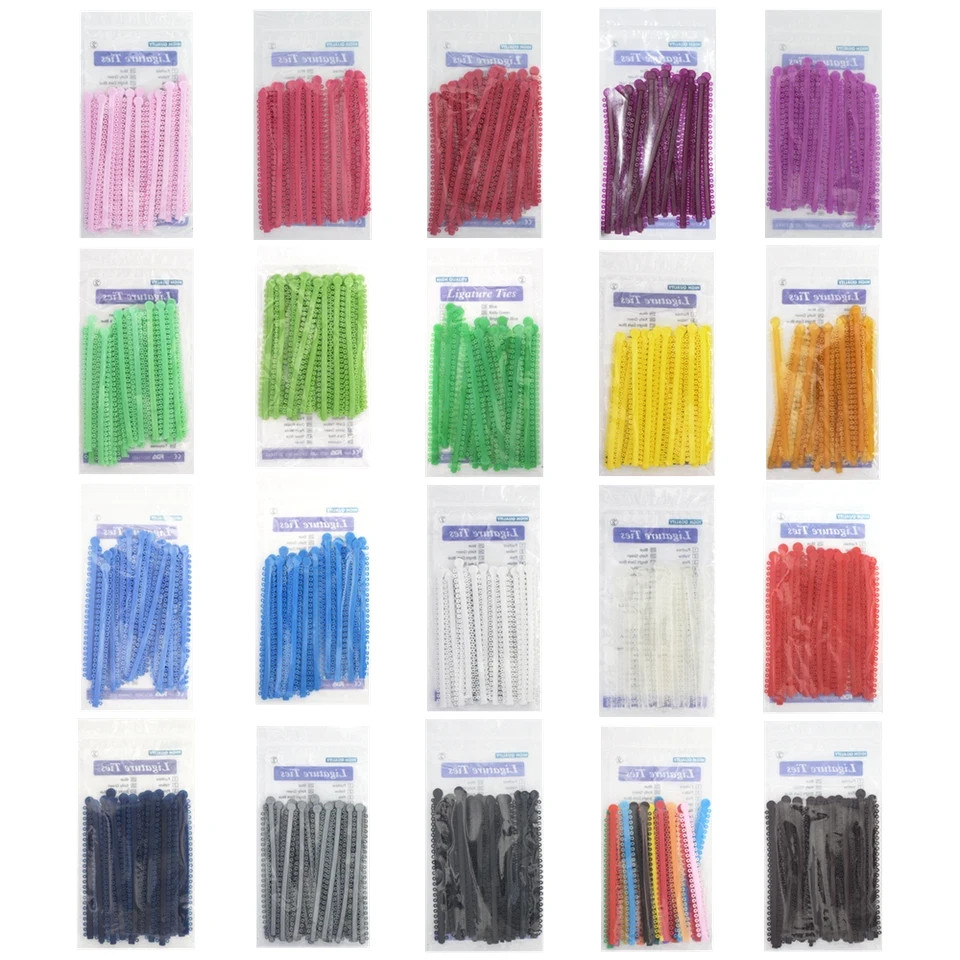 Dental Orthodontic Elastic Ligature Ties Rubber Bands Brace Single/Double Color