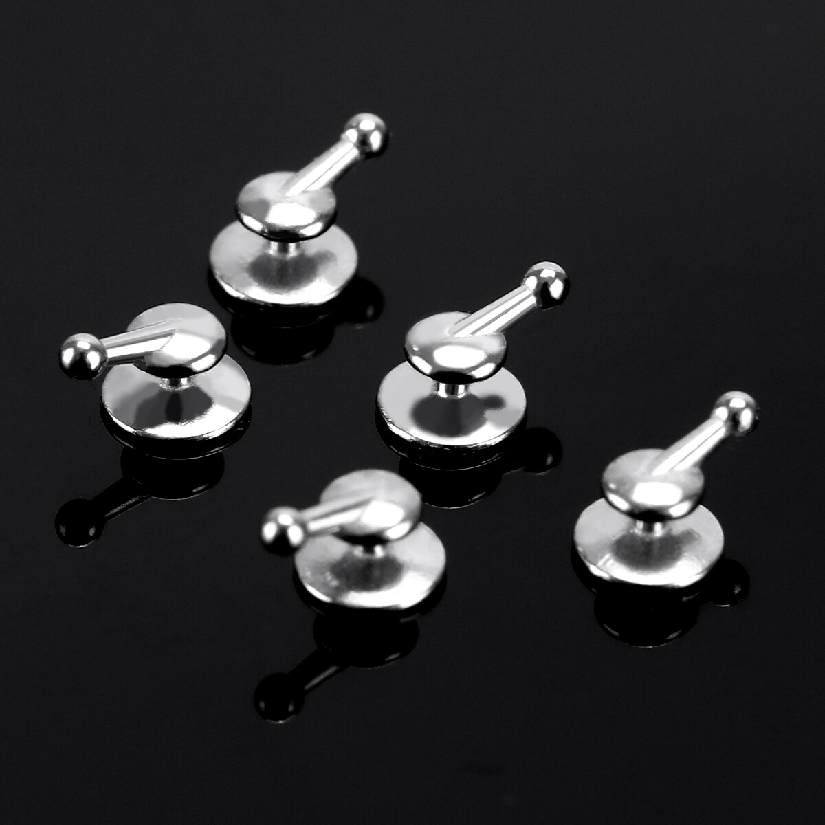 10Pcs Dental Orthodontic Bondable Lingual Buttons with Hook Round Base AZDENT