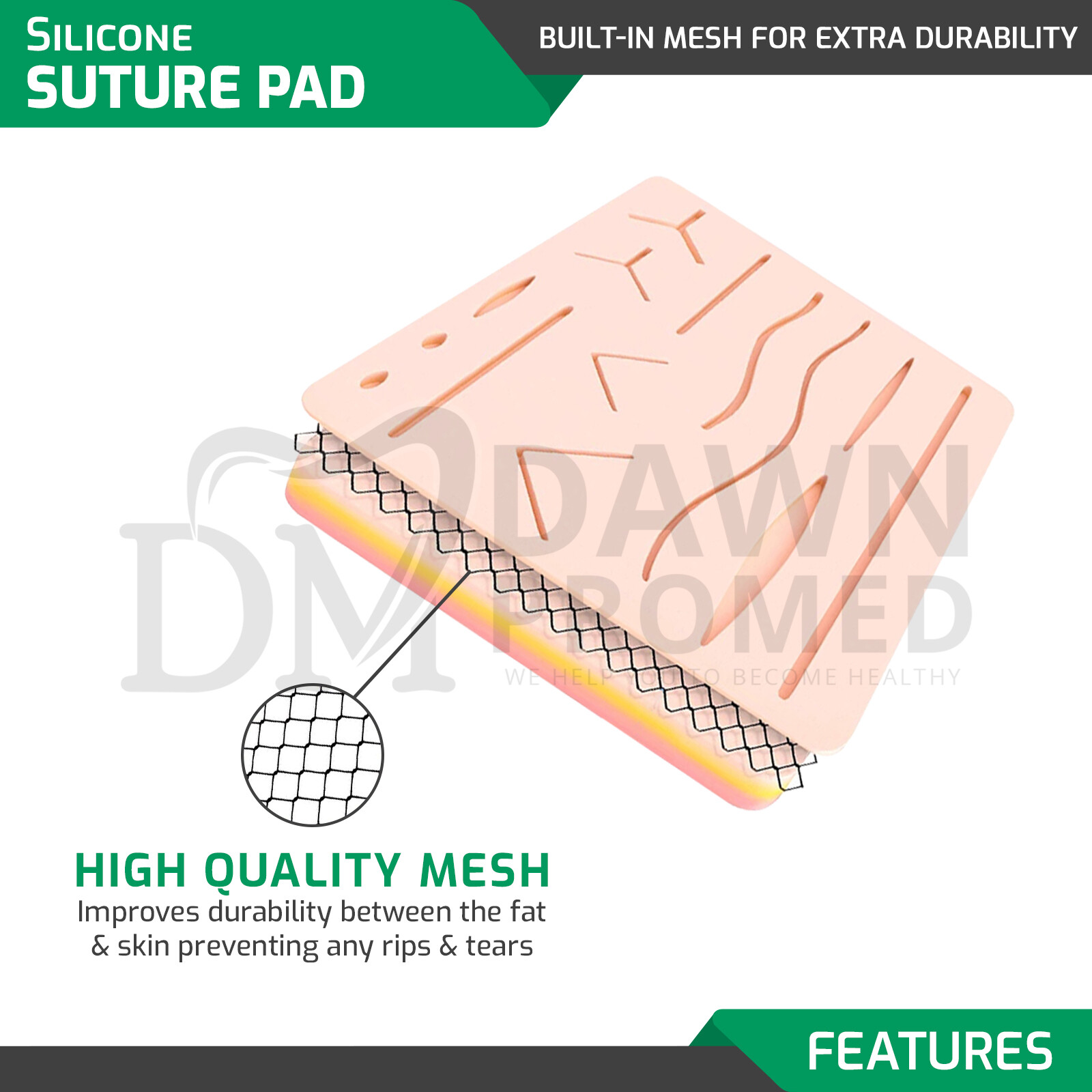 19 Pieces Practice Suture Kit with Pad for Medical Veterinary Student Training