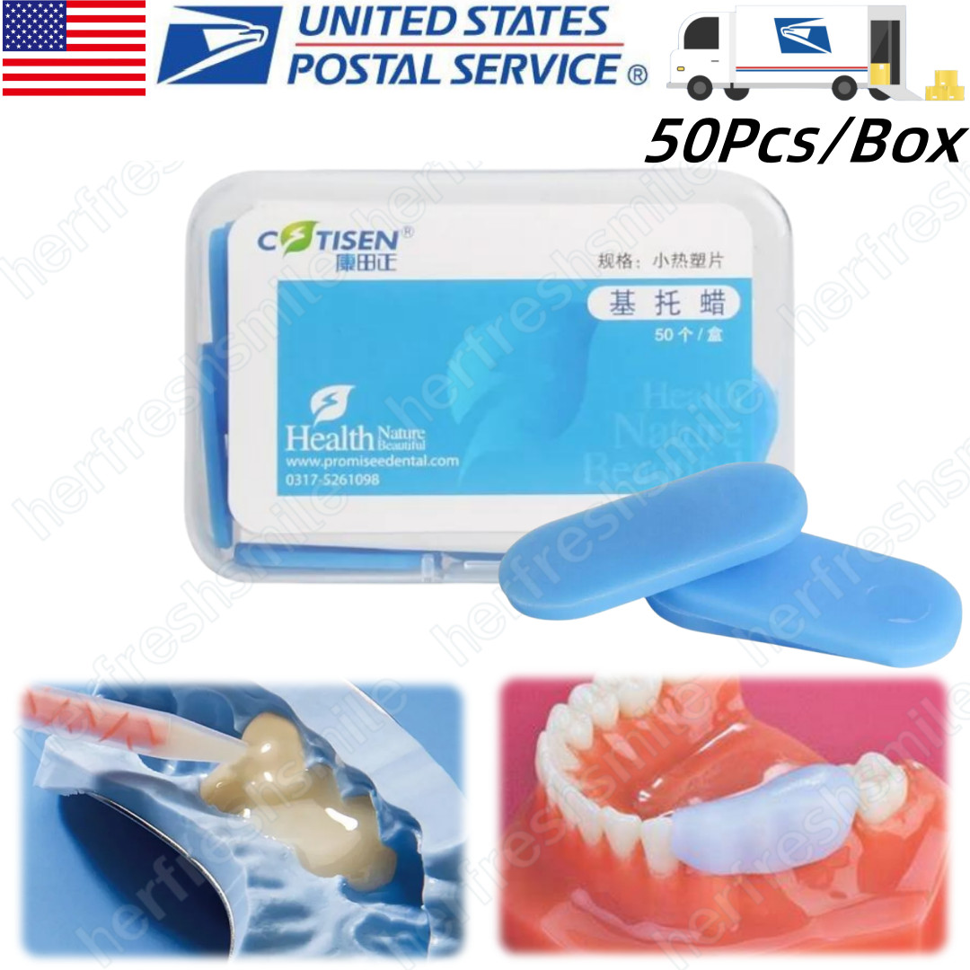 Dental Blue Temp Tabs Thermoplastic Impression Quick Bite Registration 50Pcs/Box